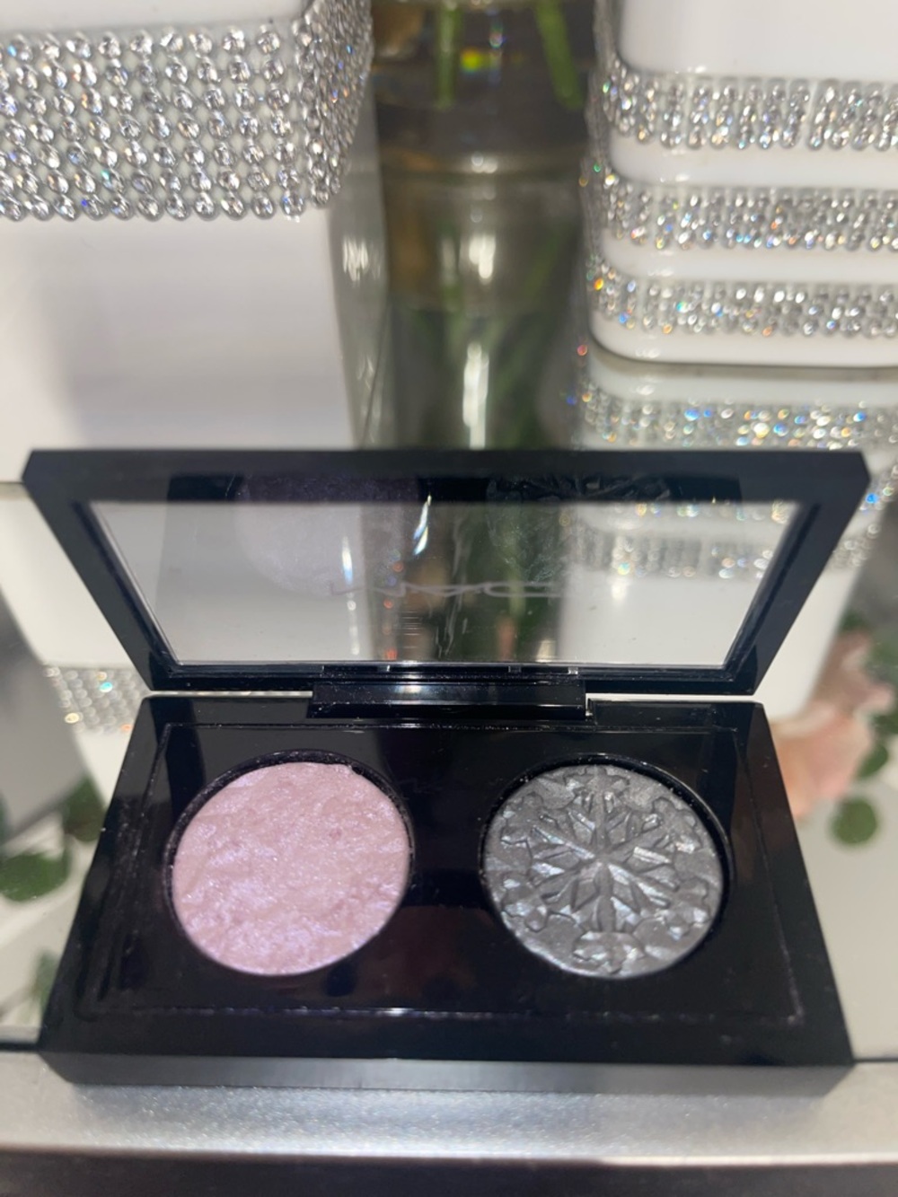 Shimmer Duo Eyeshadow Palette - Pink & Silver